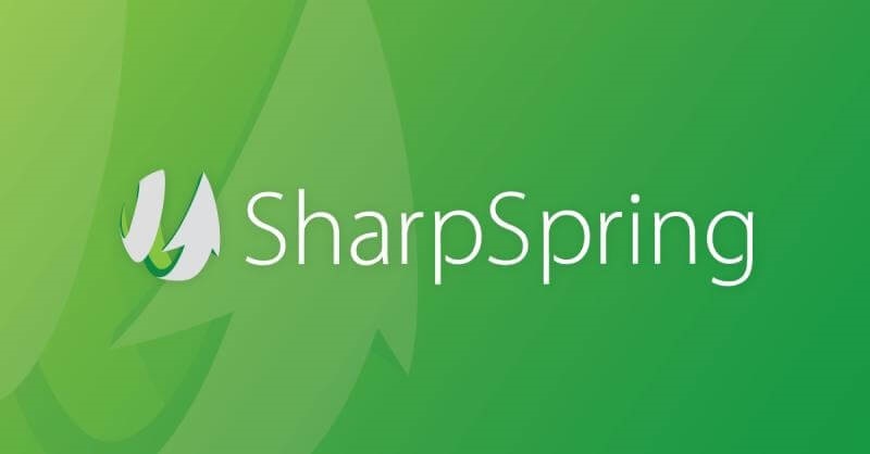 SharpSpring logo on Green Rectangle
